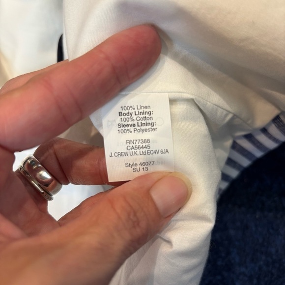 NWT J Crew Schoolboy Striped Linen Blazer blue white size 4 - Picture 10 of 10